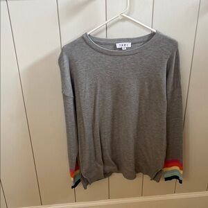 THML Gray Sweater with Rainbow Cuffs